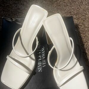 Forever 21 White Heels with Modern Minimalist Design